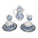 Porcelain Coffee and Tea Service by Meissen in Onion Pattern Decor, 1960s