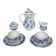 Porcelain Coffee and Tea Service by Meissen in Onion Pattern Decor, 1960s