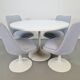Chaises Tulipe Vintage et Table à Manger dans le style d'Eero Saarinen, années 1970, Ensemble de 5