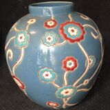 Vase ball glazed earthenware signed louan 1930