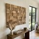 Decorative wall panel in solid oak