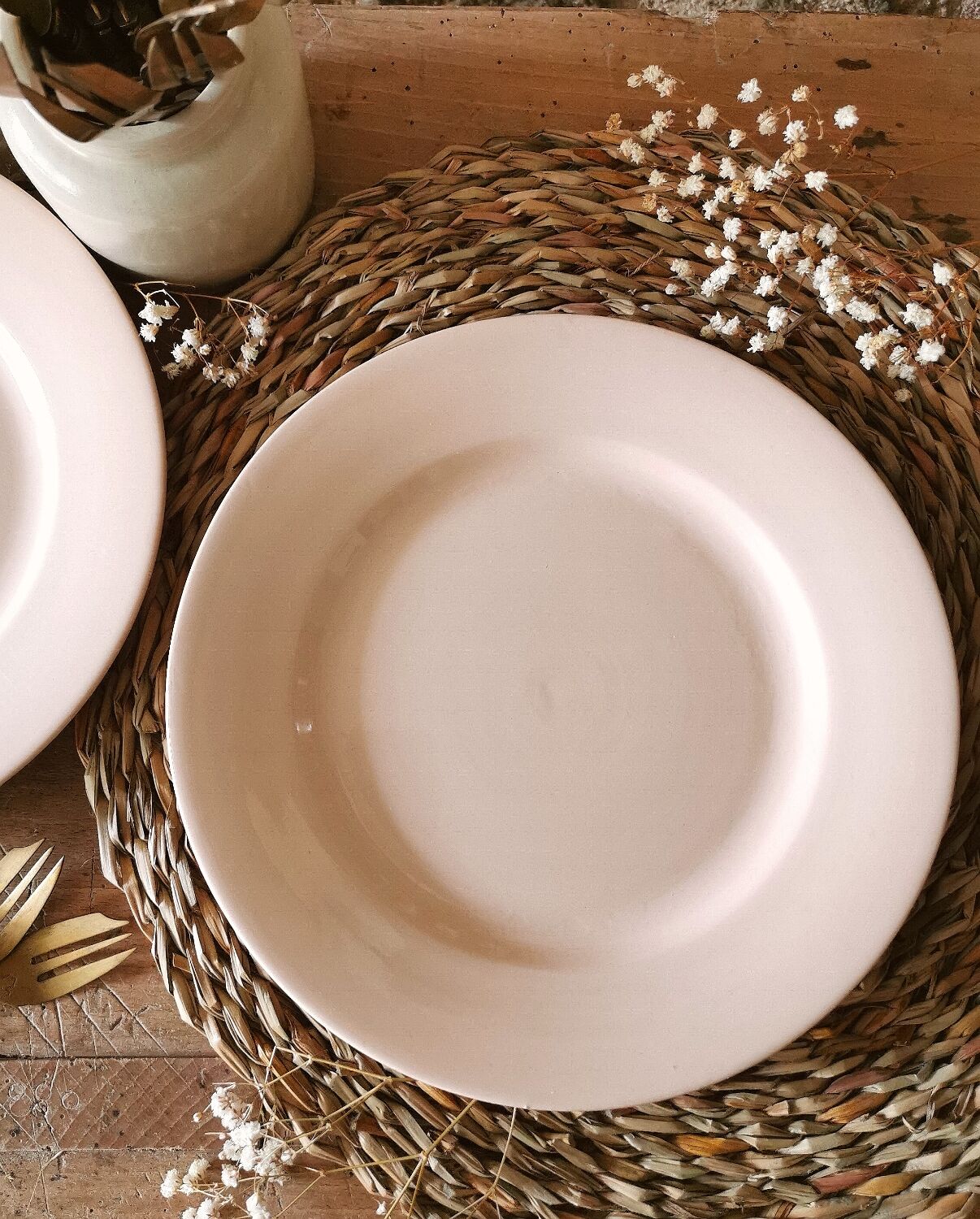 Digoin Sarreguemines Pink plate