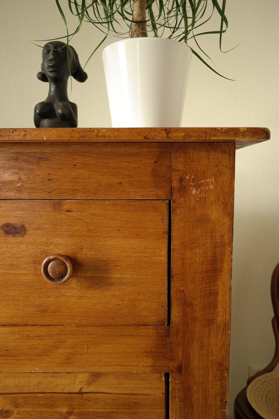 Rustic pine chest of drawers