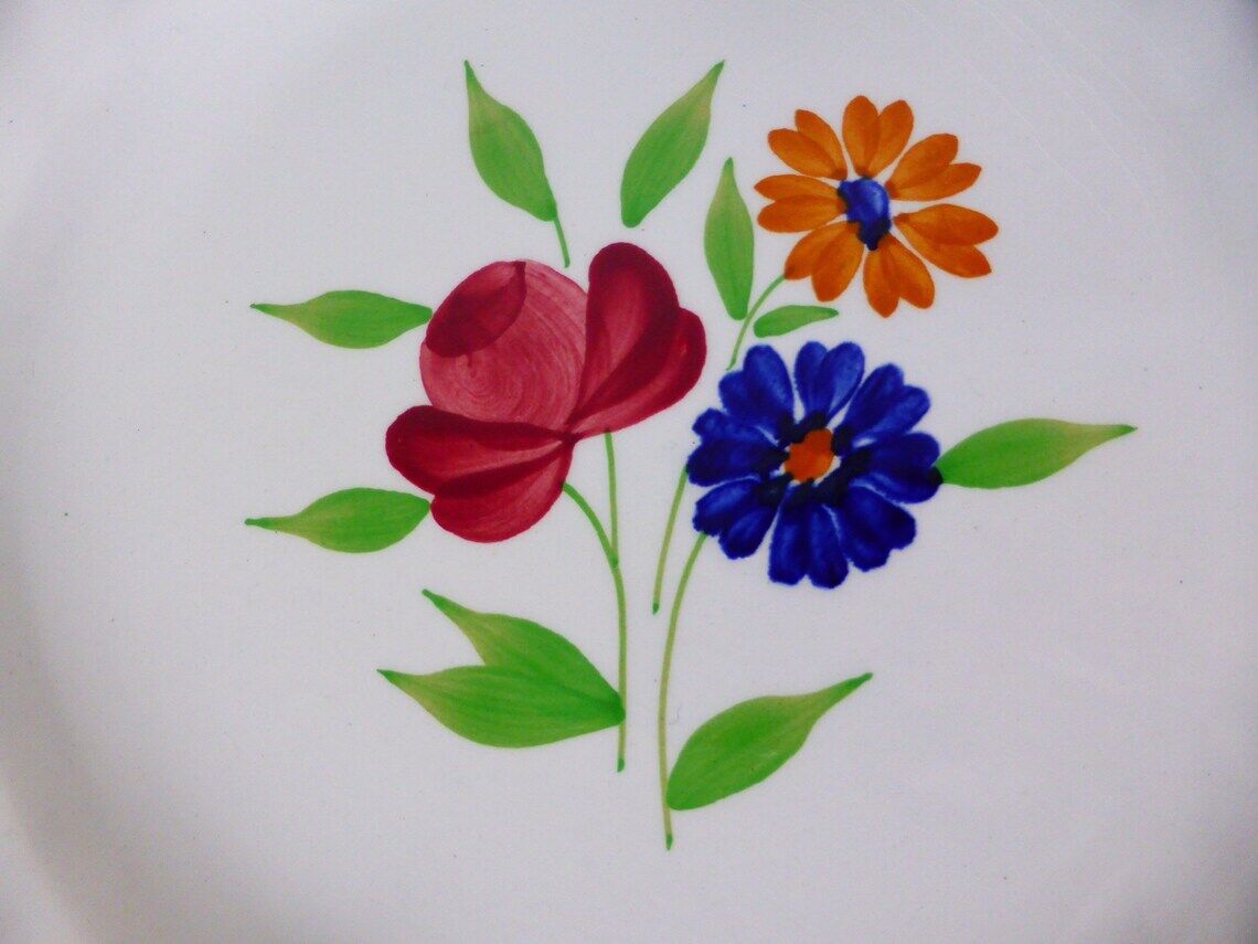 Vintage round Badonviller porcelain dish