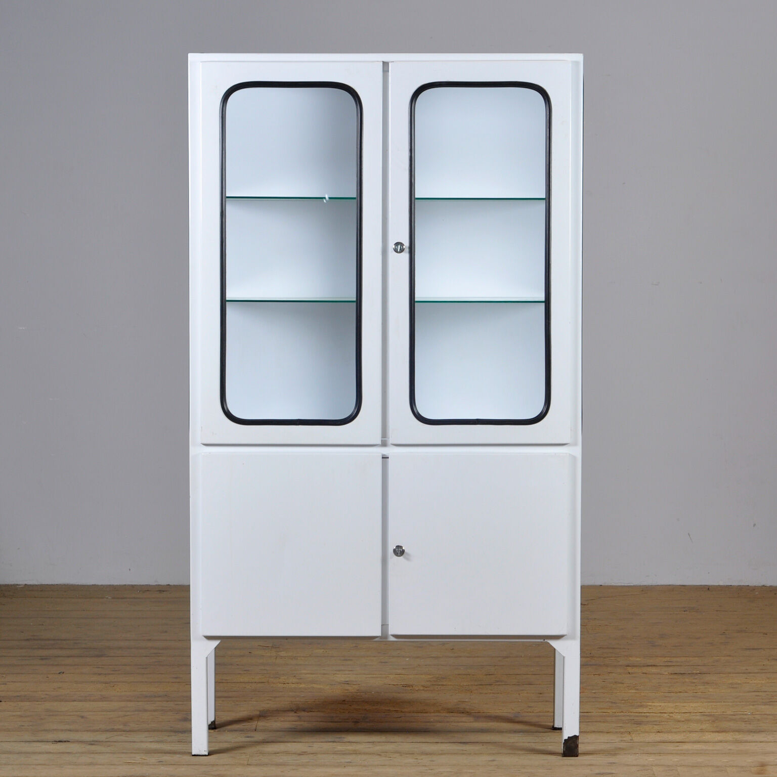 Glass & Iron Medical Cabinet, 1970s