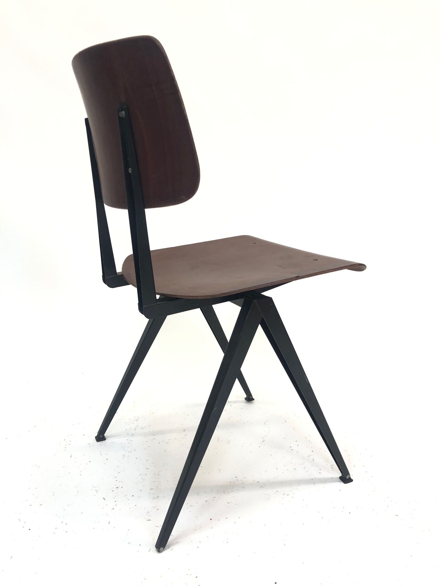 Lot of 4 vintage school chairs Galvanitas S16 Netherlands