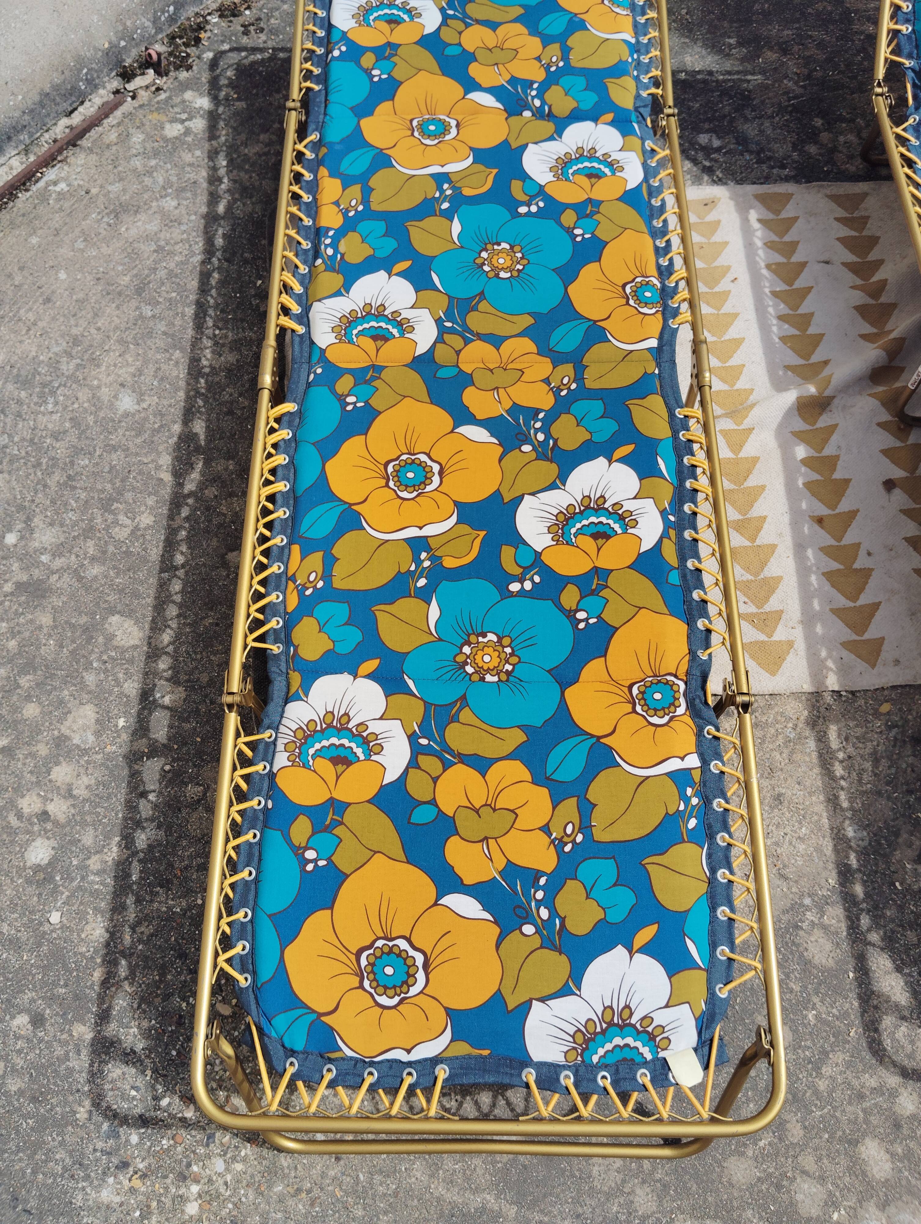 Set de 2 lits de camp/bain de soleil lafuma vintage