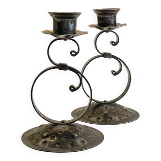 BOUGEOIRS Métal à Patine Noire VINTAGE