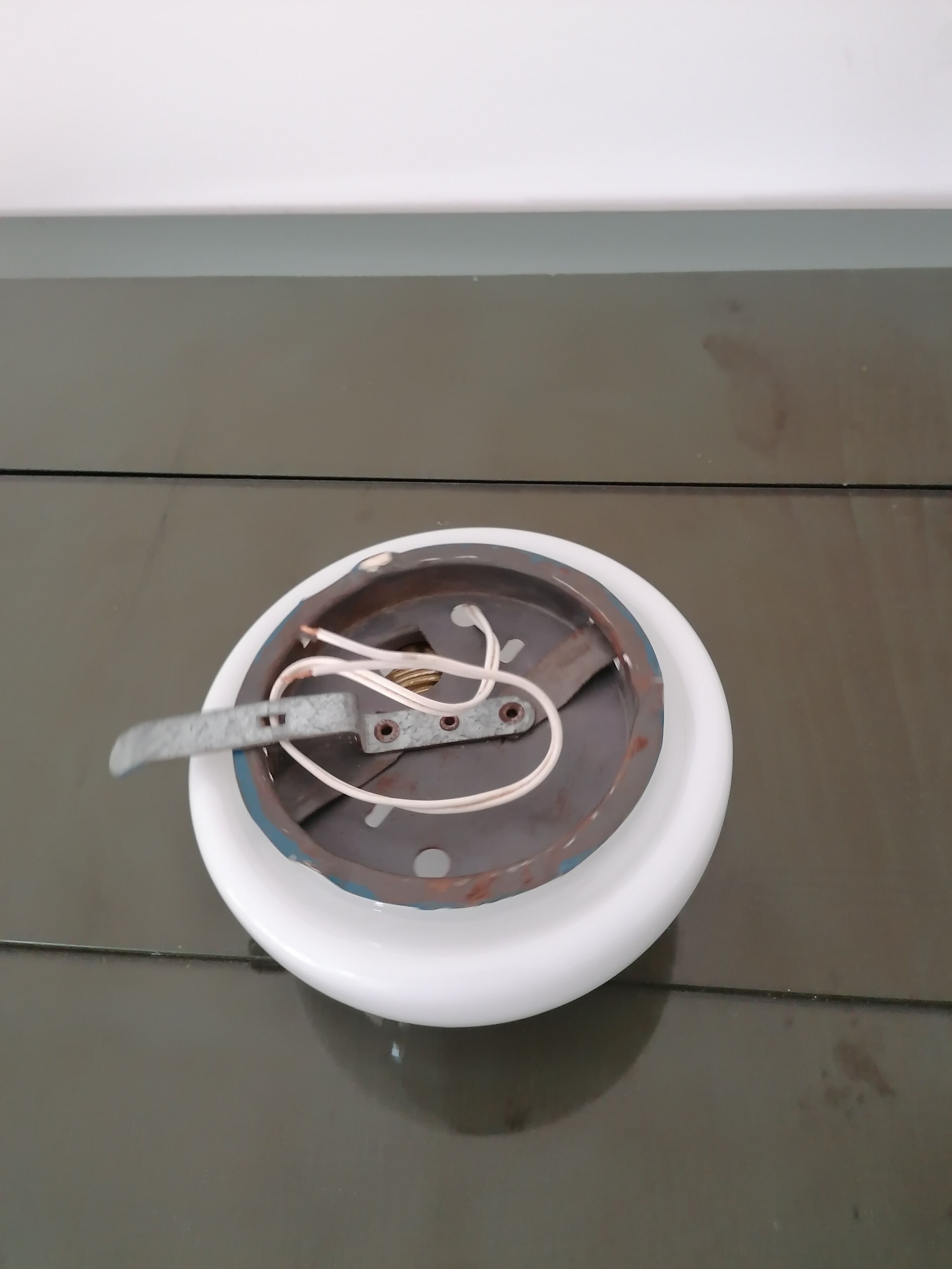 Ceiling light in metal and opaline  70