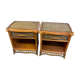Vintage rattan bedsides pair