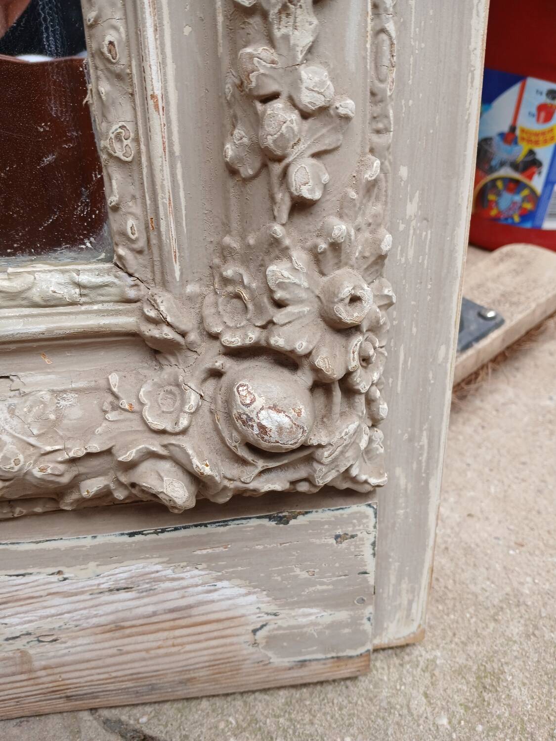 Large antique mirror/wooden frame