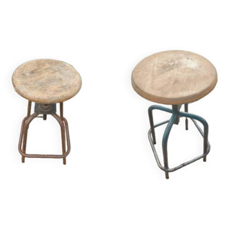 Set of two industrial style stools
