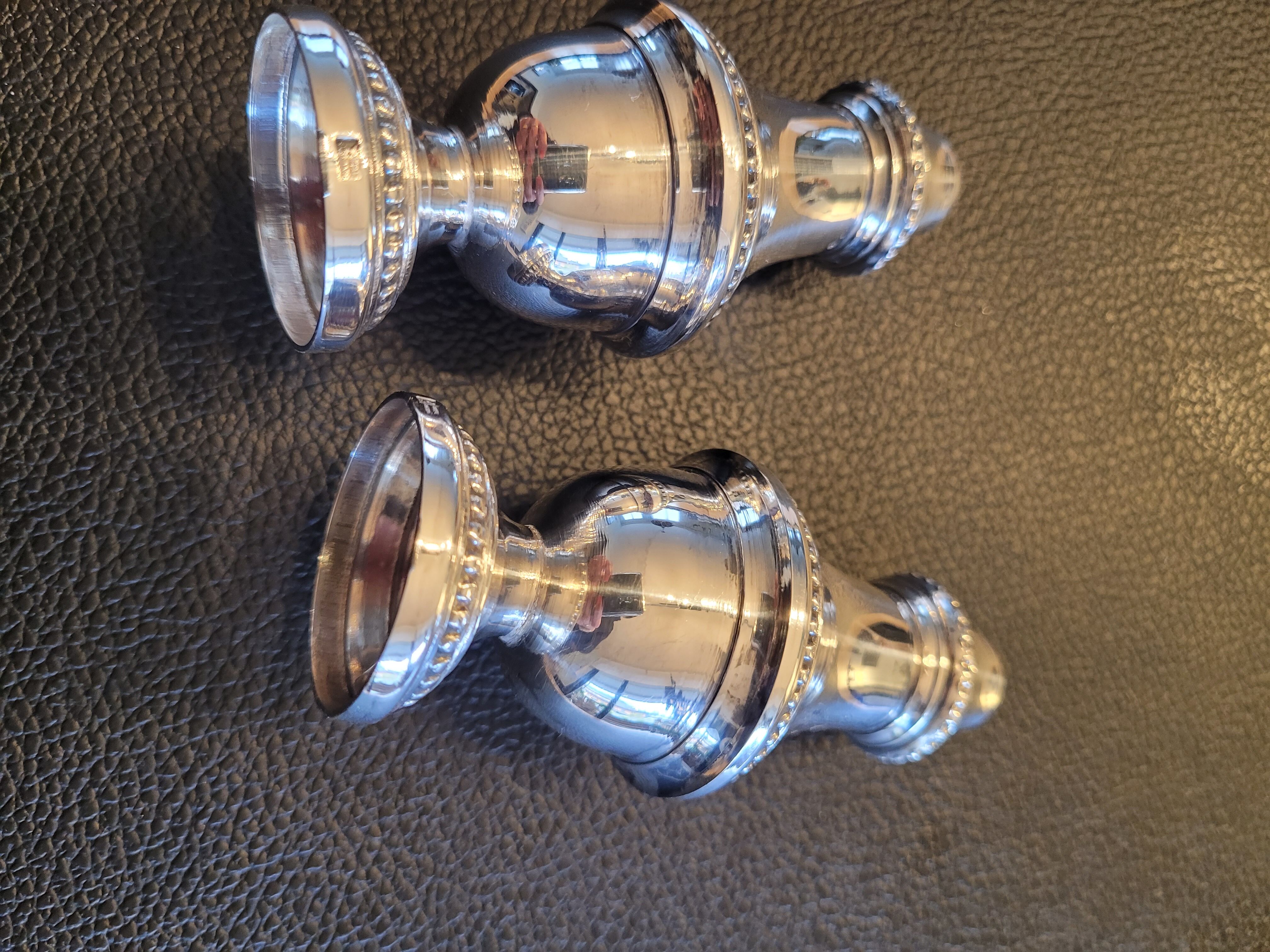 Silver salt and pepper shakers