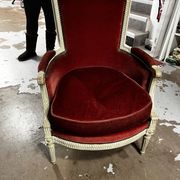 Antique Louis XVI style armchair - around 1900 - traditional upholstery