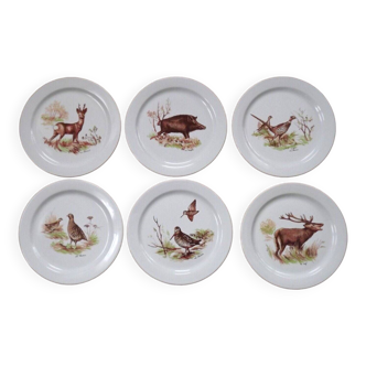 Set de 6 assiettes à dîner henkel blanches avec motifs d'animaux et d'oiseaux assortis 4654