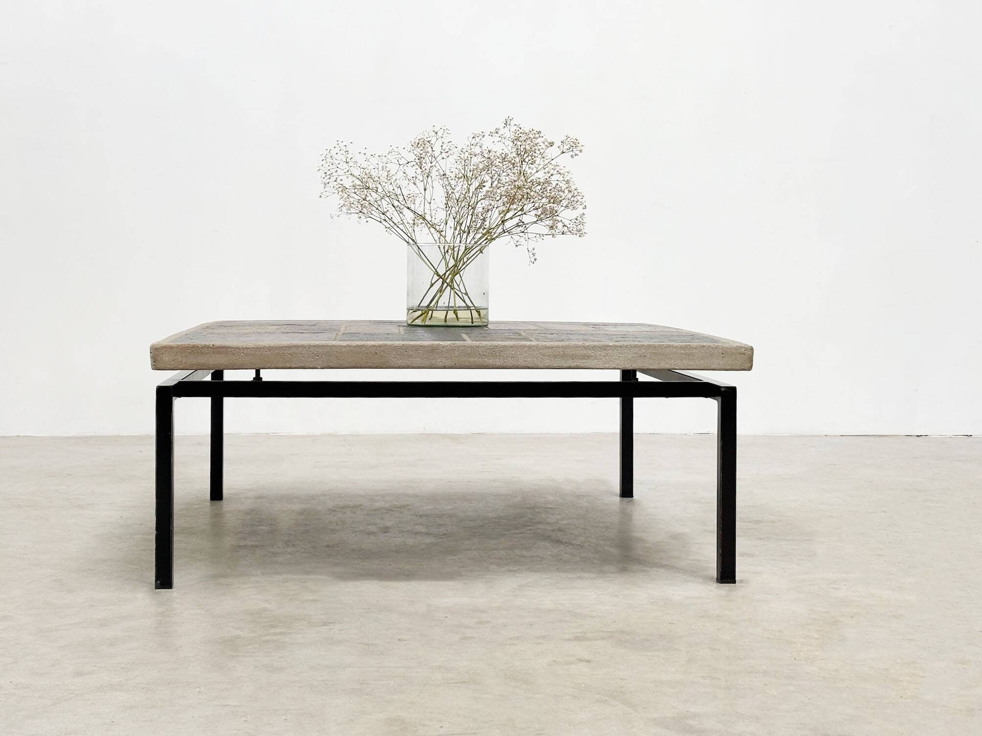 Brutalist square coffee table by Paul Kingma