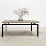 Brutalist square coffee table by Paul Kingma