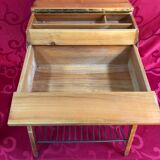 Small sewing table in vintage light cherry