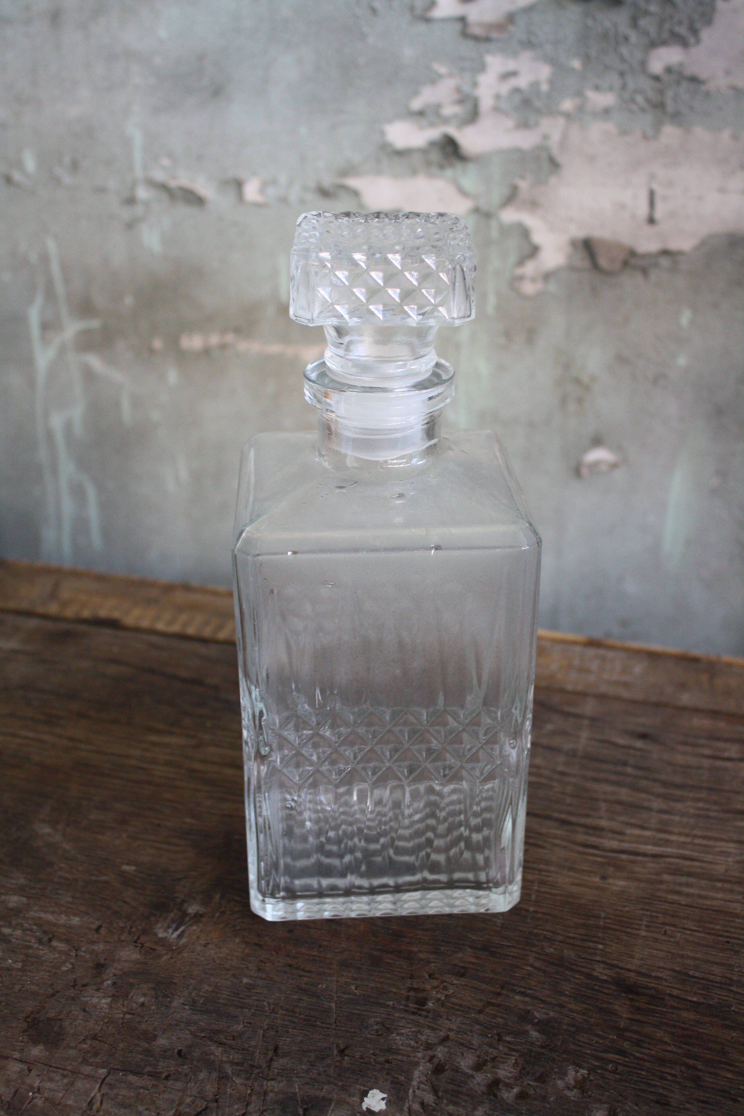 Striped glass whisky carafe