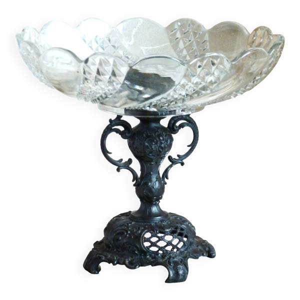 Coupe à fruits vintage verre cristal, Corbeille à fruits cristal verre.