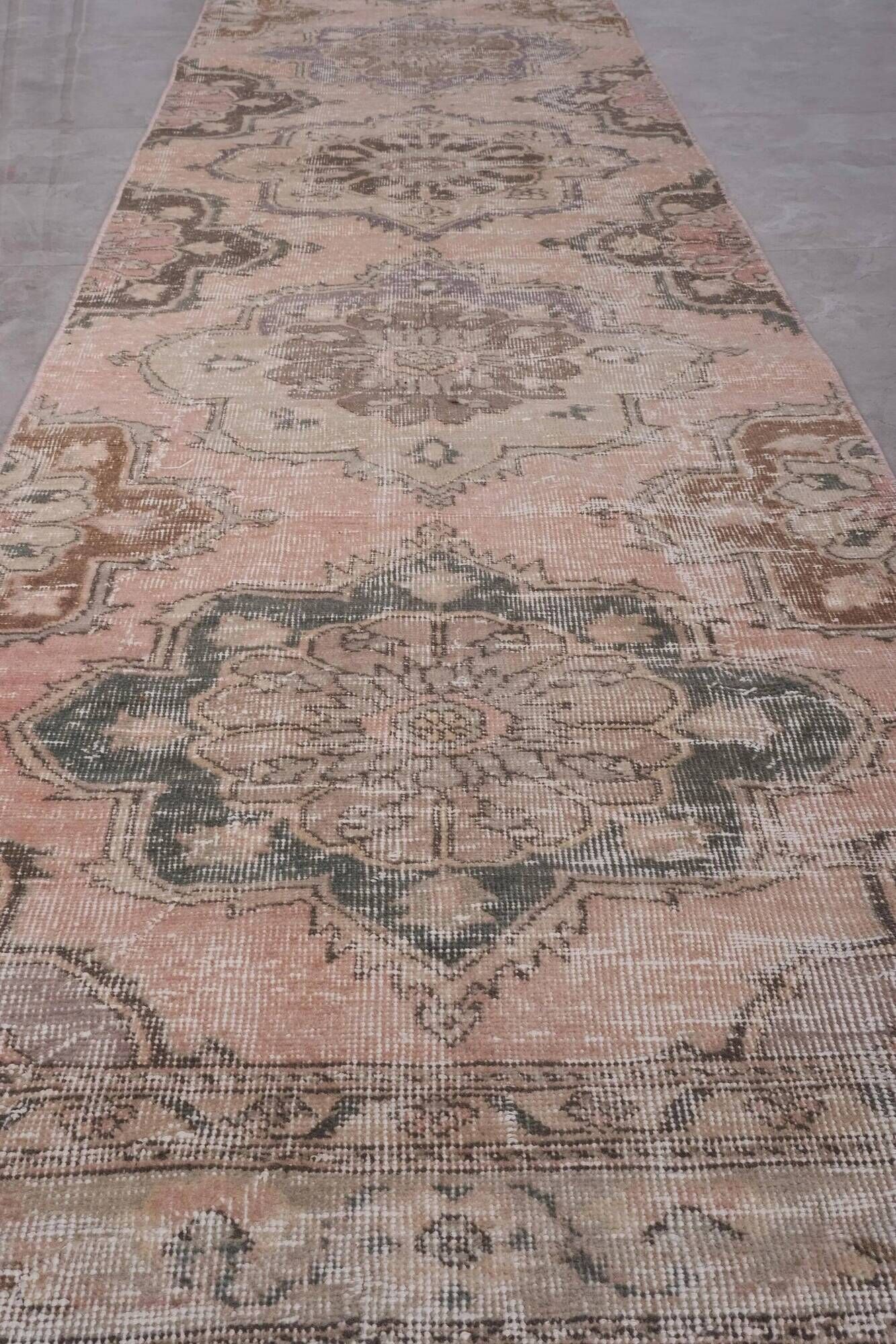 Vintage Turkish hallway rug 80x726 cm