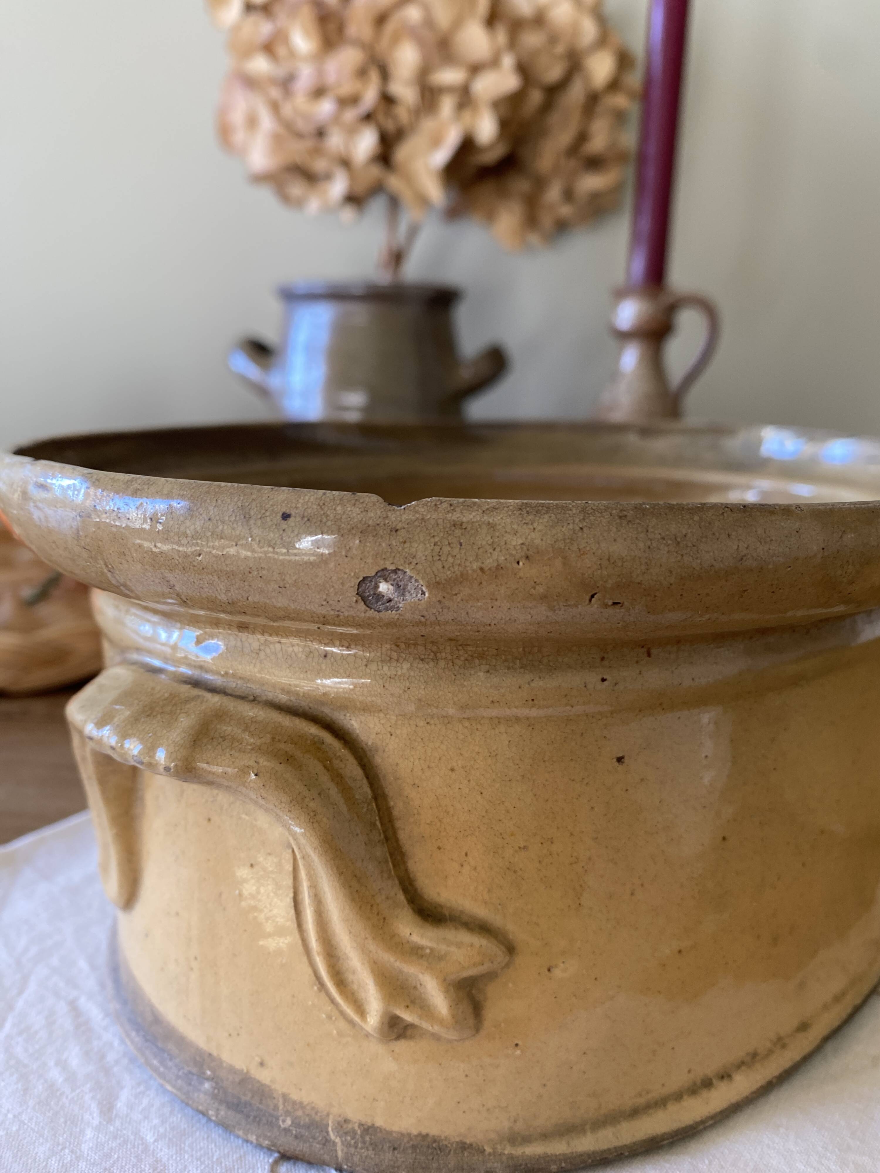 Antique glazed earthenware terrine