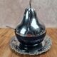 Vintage cobalt sugar bowl & chrome metal – pear shape