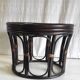 Rattan stool and fabric cushion – 80s/90s