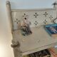Perforated metal bedside table, 1950s-60s