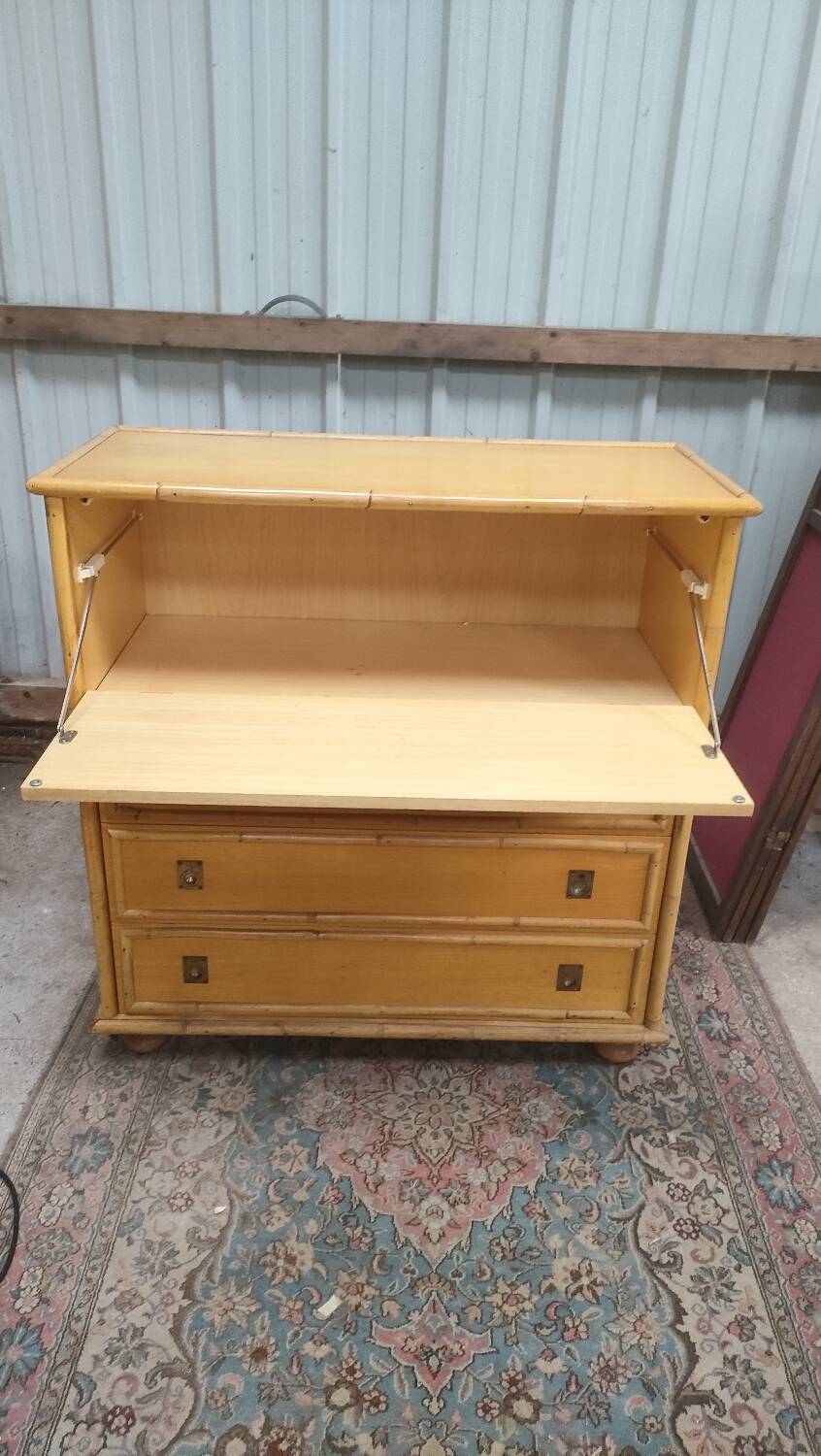 Dal Vera bamboo chest of drawers, Italian design, 70s