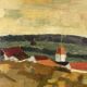 Painting "Village" M.Bellini, Oil on Panel signed