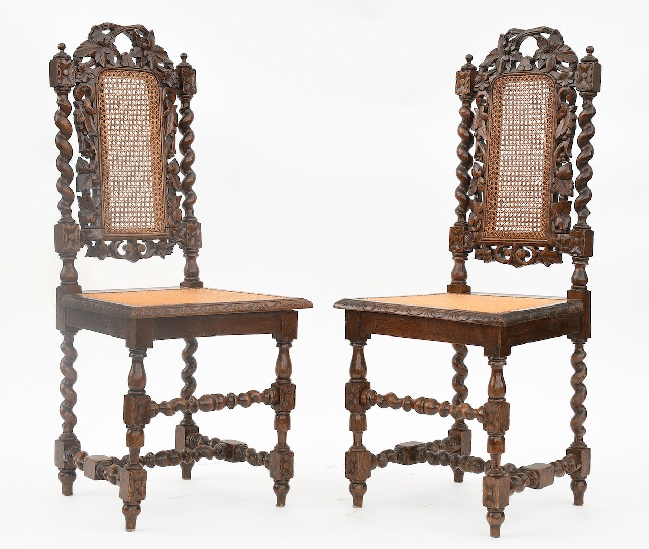 Series of 4 Louis XIII style chairs