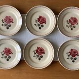 Lot de 6 assiettes plates en faïence de Badonviller