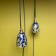 Paire de lampes baladeuses globe pate de verre vintage