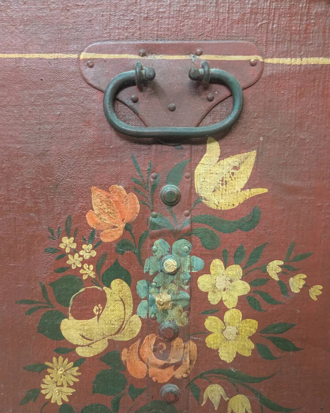 Antique chest hand-painted