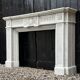 Louis XVI style fireplace in white Carrara marble circa 1880.