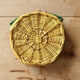 Small vintage wicker baskets in the shape of orange and lemon fruit