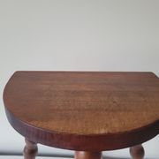Brutalist stool turned wooden feet