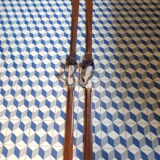 Pair of vintage wooden skis