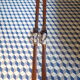 Pair of vintage wooden skis