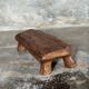 Small stool, footrest in organic blond teak monoxyle wabi-sabi L31