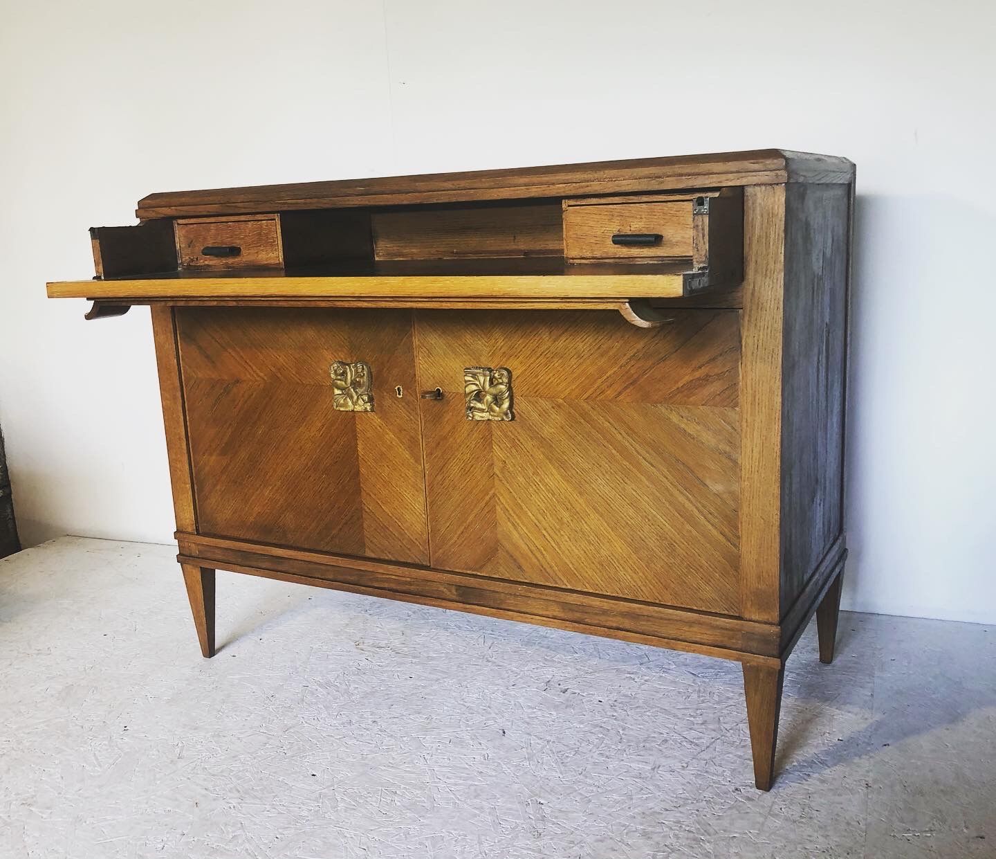 Art deco period neo-classical style writing desk, France 1940