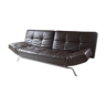 Smala sofa in brown leather by Mourgue Pascal brand Cinna