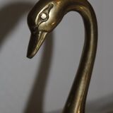 Couple of swans in vintage brass