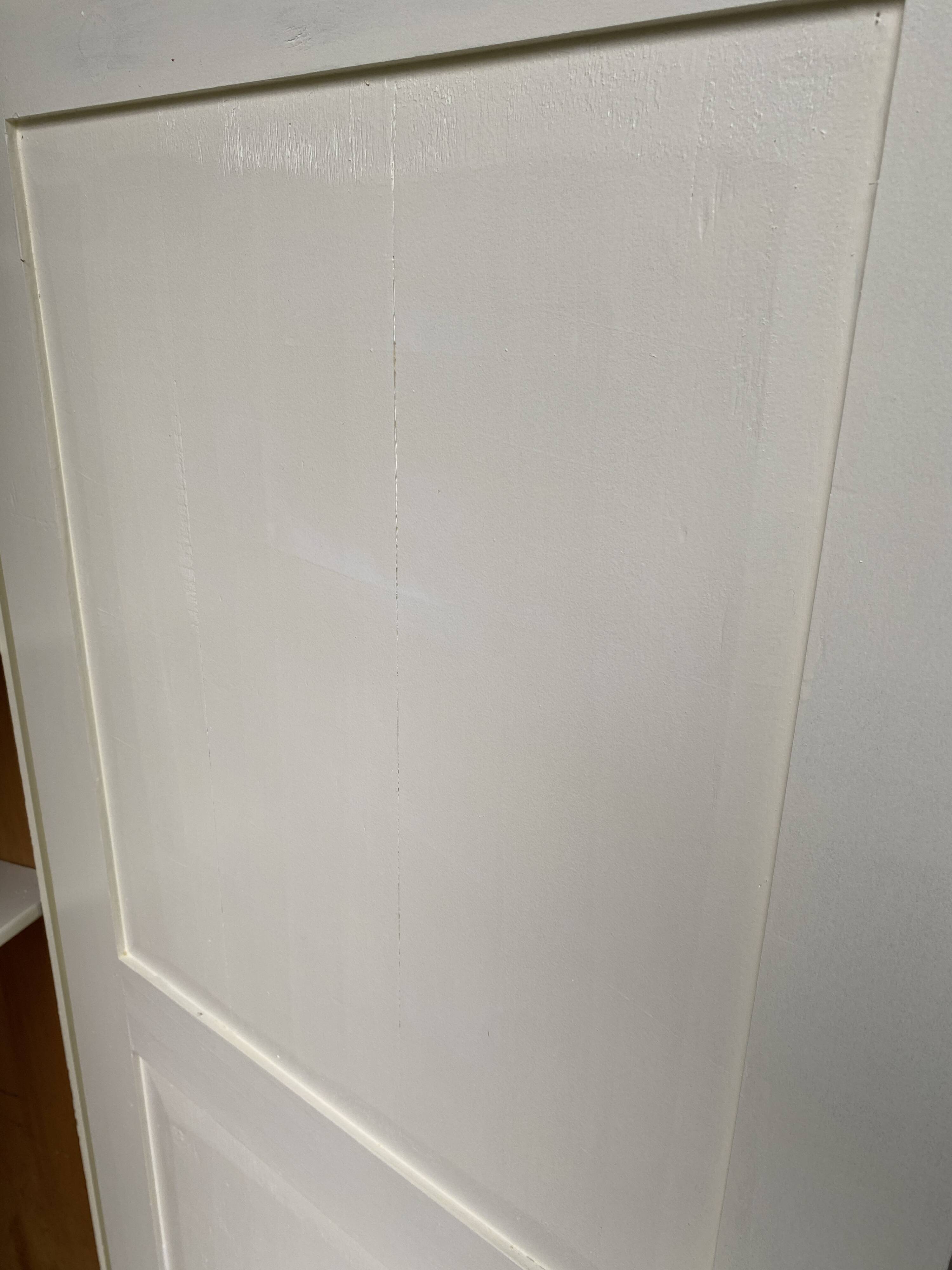 Vintage Parisian wardrobe, pale yellow lacquer, one door, three shelves, one drawer
