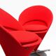 Pair of Cone Chair armchairs by Verner Panton for Vitra, red wool fabric.