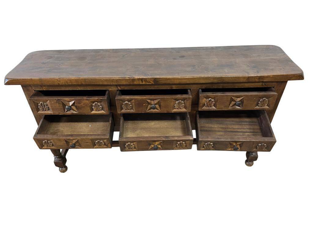 Armoire / console / commode brutaliste vintage en bois