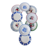 10 assiettes à dessert anciennes dépareillées 