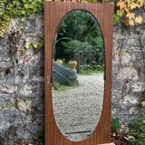 Beveled oval mirror on art deco door Mahogany 79x162