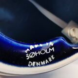 Small Table lamp in dark blue ceramic, made by Søholm ceramics Denmark.
